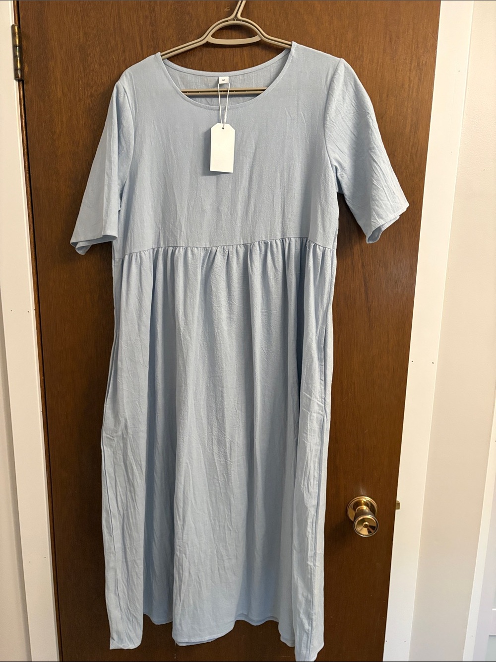 Light Blue Midi Smock Dress